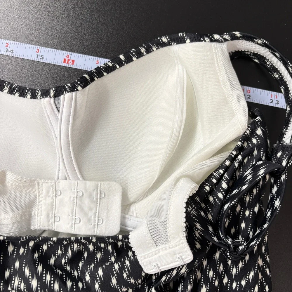 NWT Fantasie Women Tankini 32DDD Black White Byron Bay Underwire FS6439LAC Swim